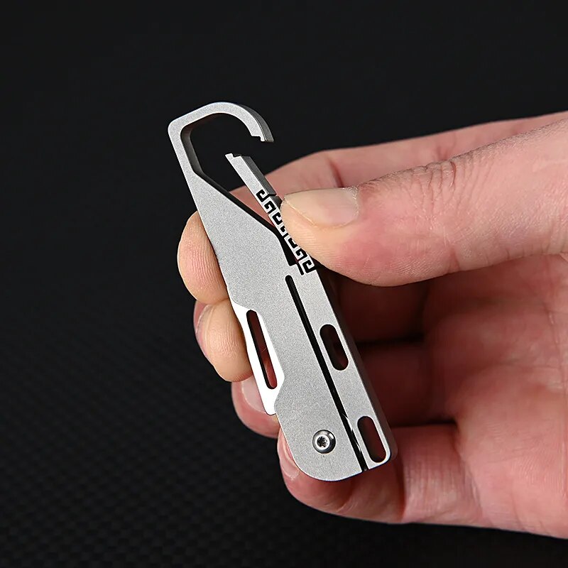 Compact and Mighty: MGS Titanium Alloy MINI Folding Knife with High Hardness D2 Blade – A Keychain Pendant Pocket Knife for Outdoor EDC and Self-defense - Man Gifts Shop