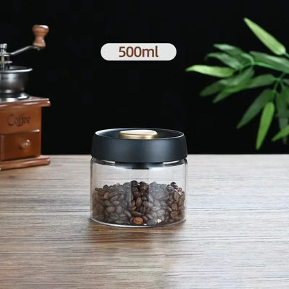 Vacuum Sealed Glass Coffee Canister – Airtight Moisture-Proof Jar