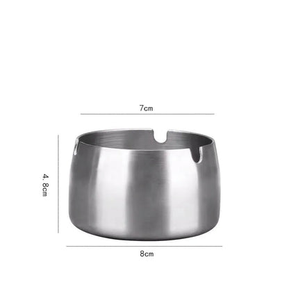 Elegant Stainless Steel Round Ash Tray - High Temperature Resistant Smoking Accessories for Home and Desktop - Man Gifts Shop