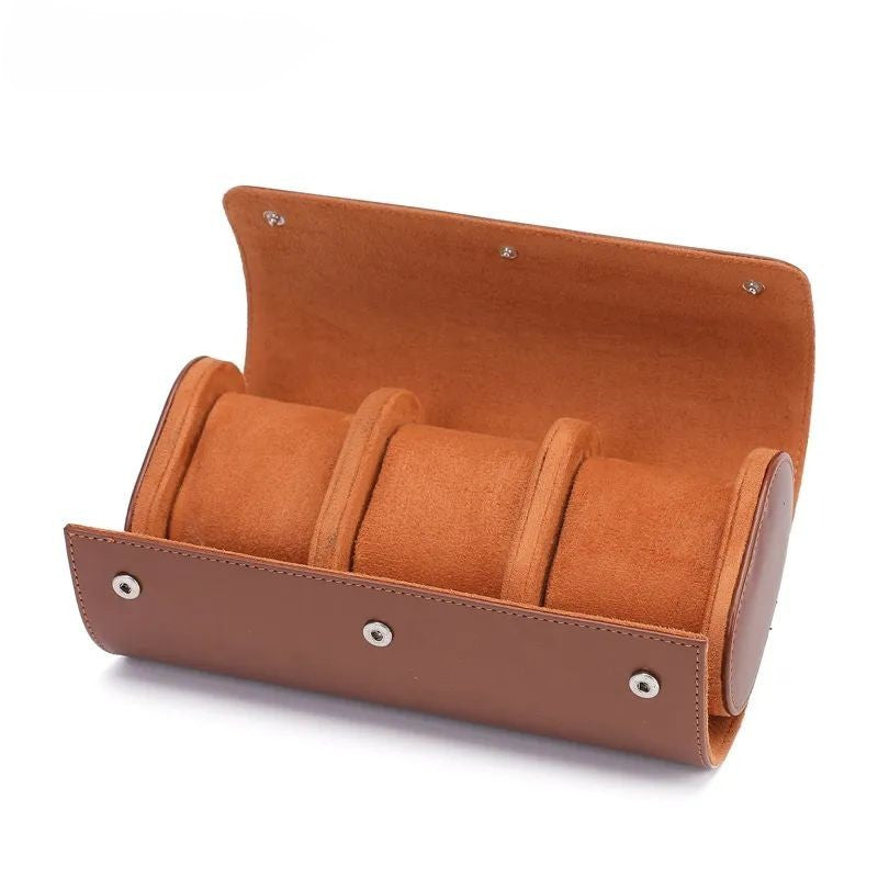 Watch Roll Travel Case Portable Vintage Leather Watch Display Case - Man Gifts Shop