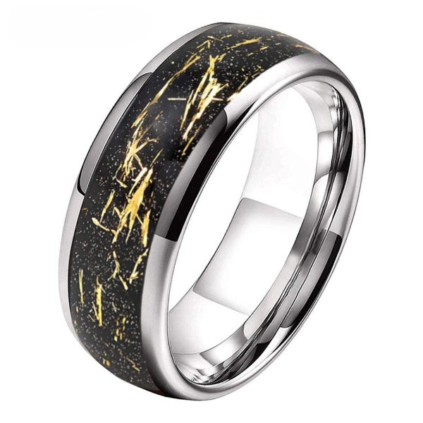 MGS 8mm Gold Foil Tungsten Ring