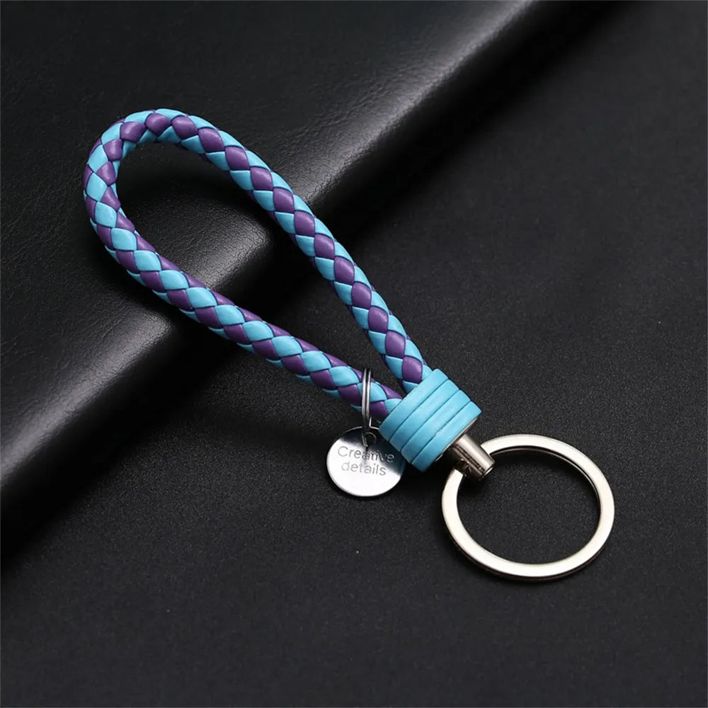 MGS PU Leather Braided Woven Rope EDC Keychain - Man Gifts Shop