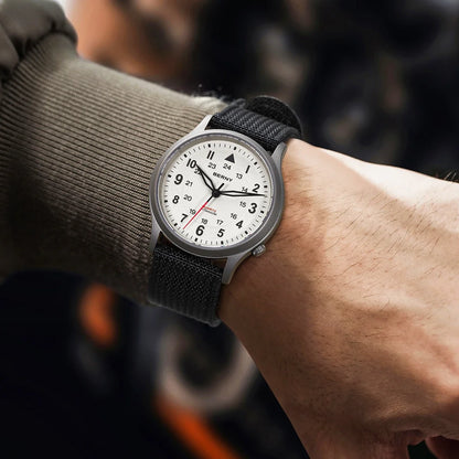 BERNY Men's Titanium Pilot Watch – Classic Field Quartz Wristwatch with Super Luminous Dial, Sapphire Crystal, 5ATM Water Resistant