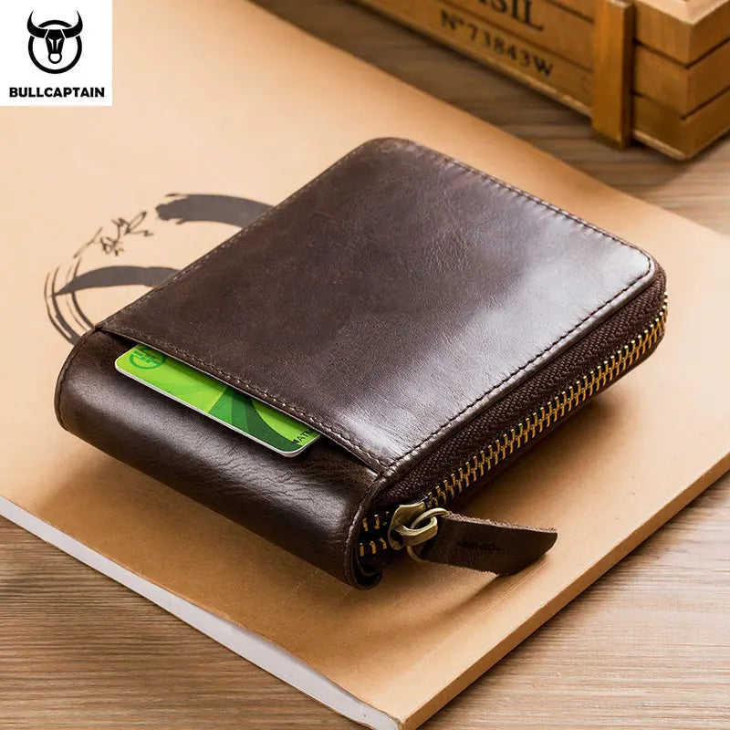 Original BULLCAPTAIN Men's Genuine Leather RFID Wallet – Slim, Secure & Stylish