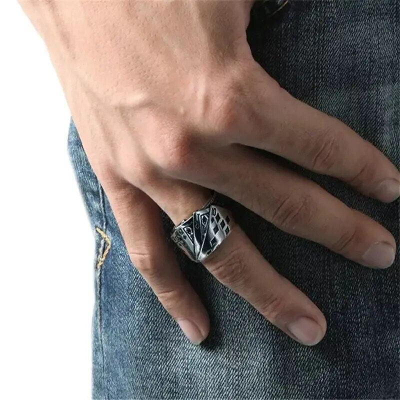 Playing Card Crystal Finger Ring - Man Gifts Shop