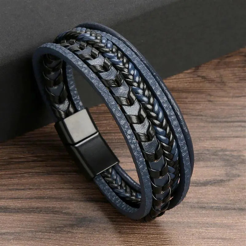 MGS Classic Men's Leather Bracelet New Style Hand-woven Multi-layer Jewelry - Man Gifts Shop