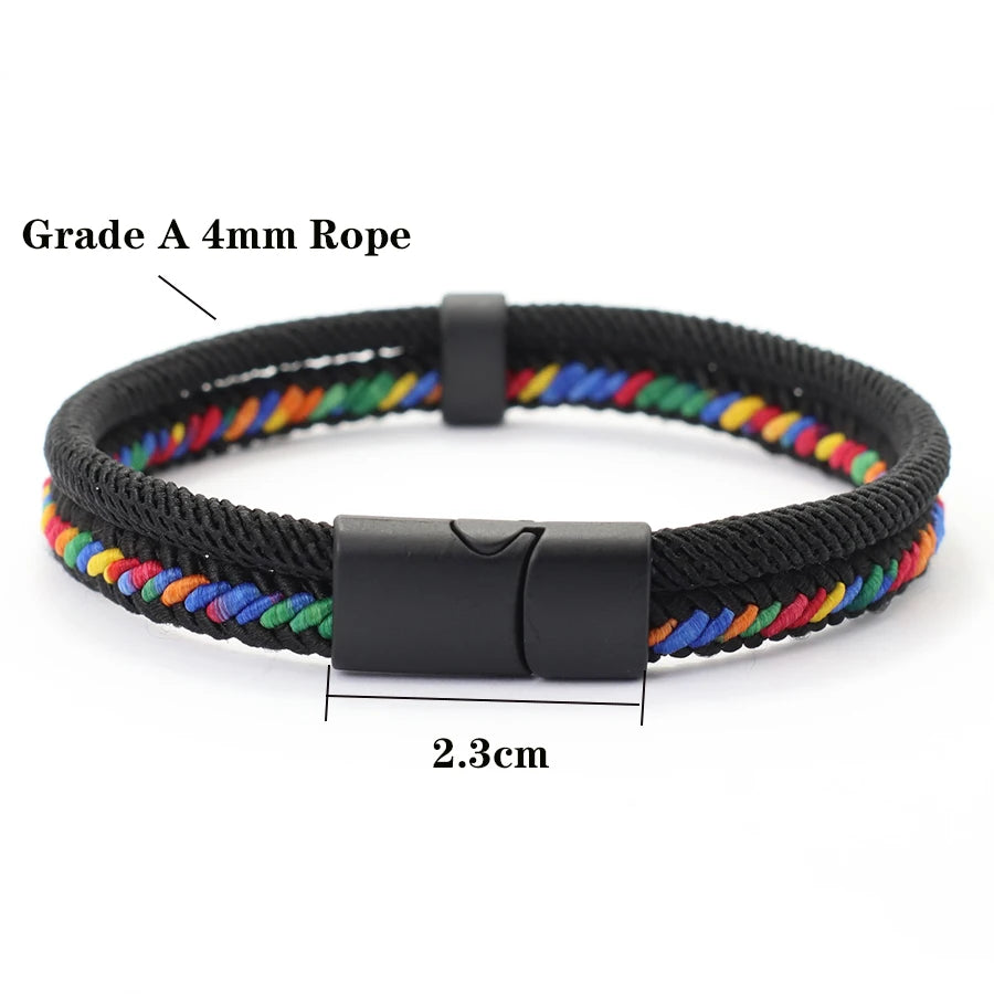 Handmade Rope Bracelet for Man – Dark Blue Woven Gift for Him