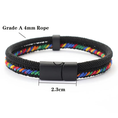 Handmade Rope Bracelet for Man – Dark Blue Woven Gift for Him