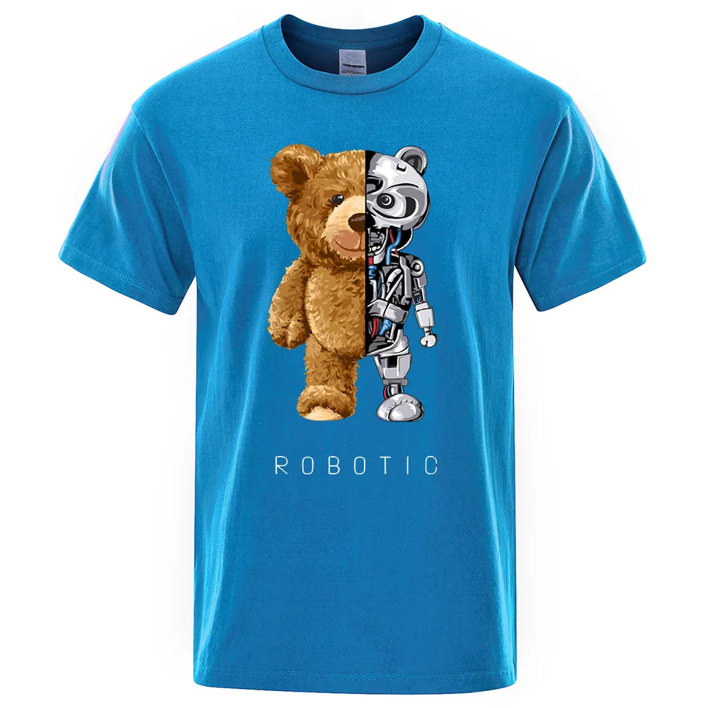 Embrace Quirky Coolness with our Funny Teddy Bear Robot T-Shirt – Your Go-To Summer Statement - Man Gifts Shop