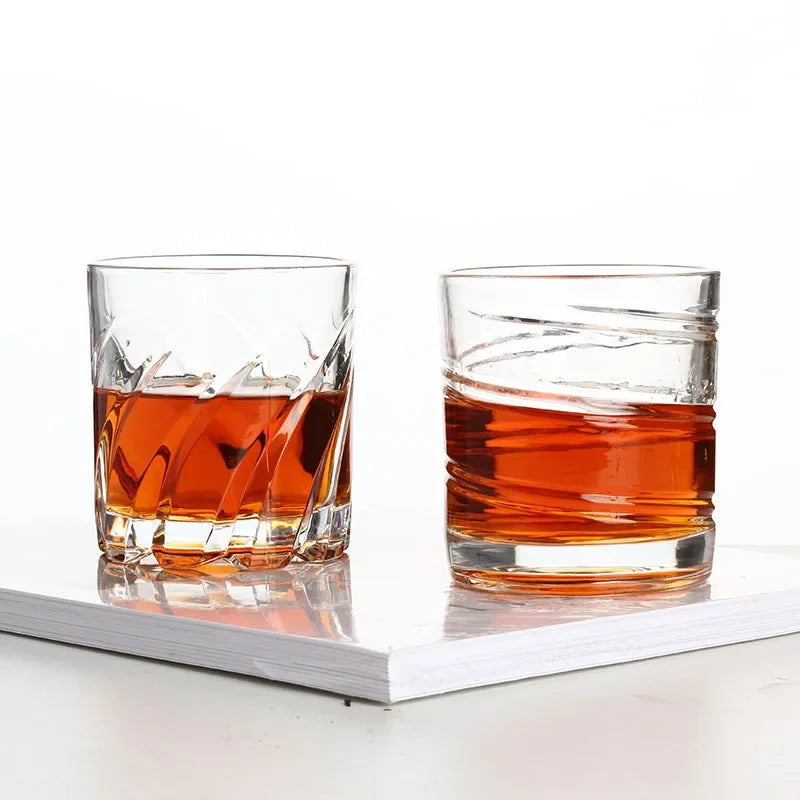 MGS Rotating Whiskey Glass - Old Fashioned Glass for Bourbon, Scotch, Cocktails - Creative Personality Shake Cup