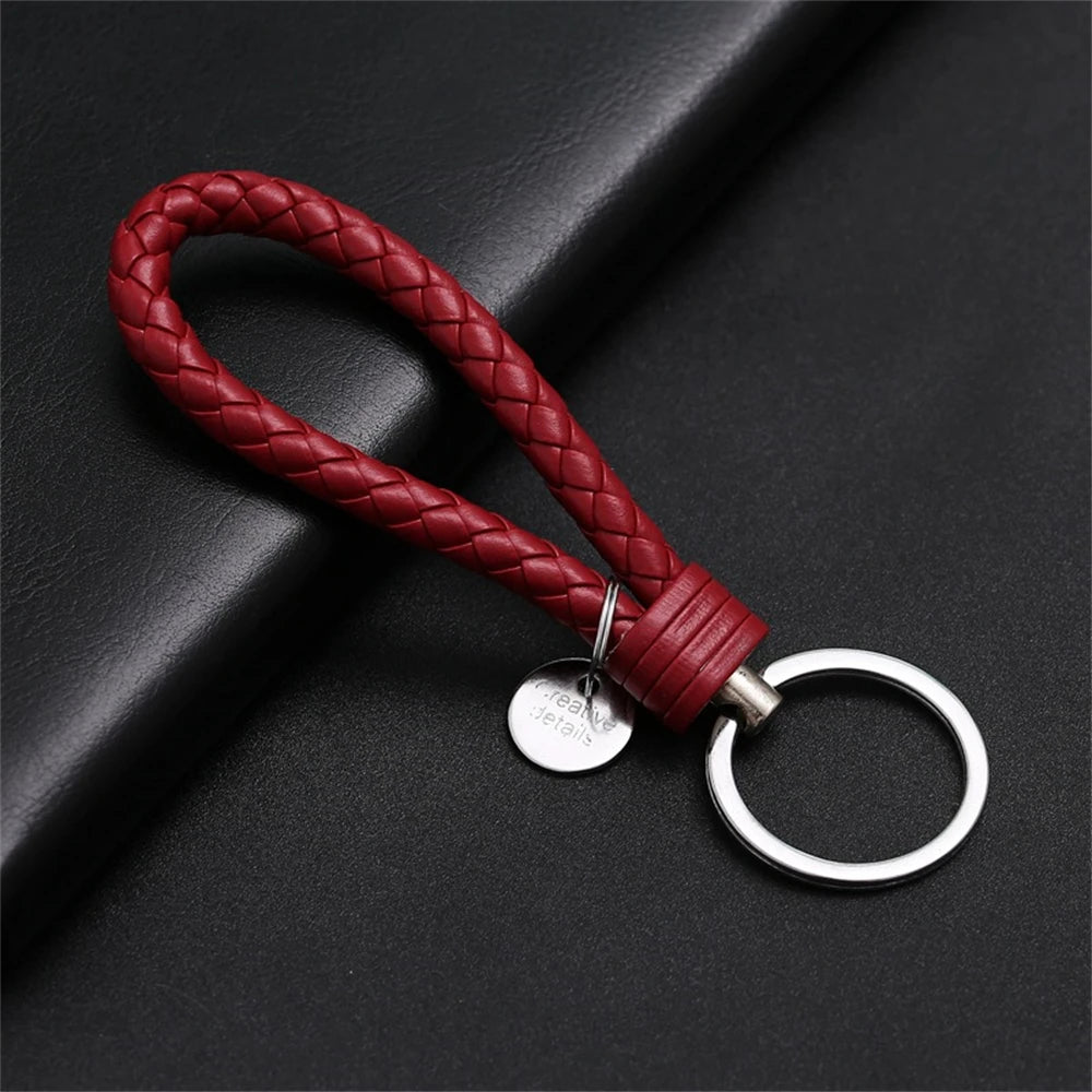 MGS PU Leather Braided Woven Rope EDC Keychain - Man Gifts Shop