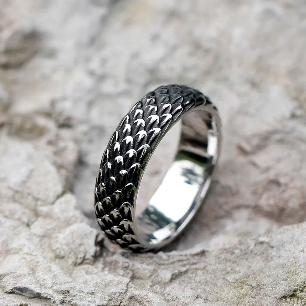 Men's 316L stainless steel Vintage Nordic Viking Dragon Ring - Man Gifts Shop