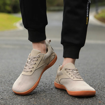 Wide-Toe Barefoot Walking Shoes – Breathable Mesh Casual Sneakers for Men