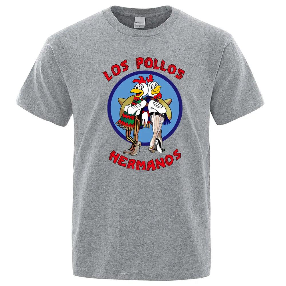 LOS POLLOS Hermanos Funny Printed T-Shirt Cotton - Man Gifts Shop