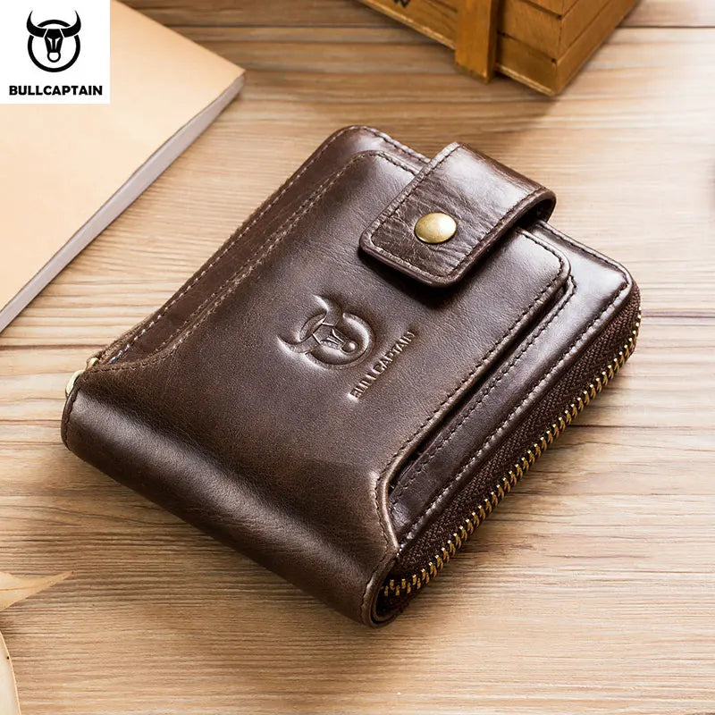 Original BULLCAPTAIN Men's Genuine Leather RFID Wallet – Slim, Secure & Stylish