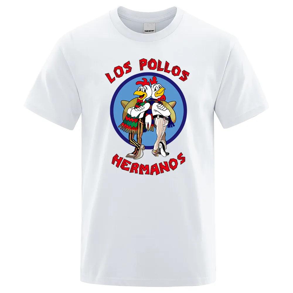 LOS POLLOS Hermanos Funny Printed T-Shirt Cotton - Man Gifts Shop