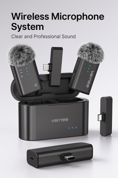 Capture Crisp Audio Anywhere with the Vernee M1 Wireless Lavalier Microphone