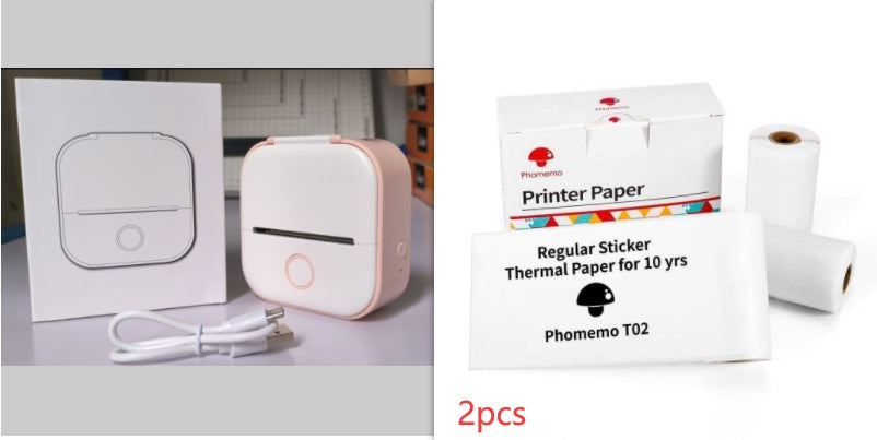 Phomemo T02 Bluetooth Mini Thermal Printer – Inkless, Portable & Multilingual