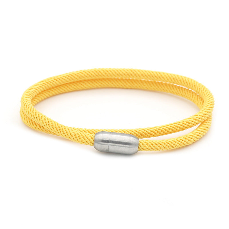 Macron Color Milan Wire Magnetic Bracelet – Titanium Steel Unisex Fashion Bangle