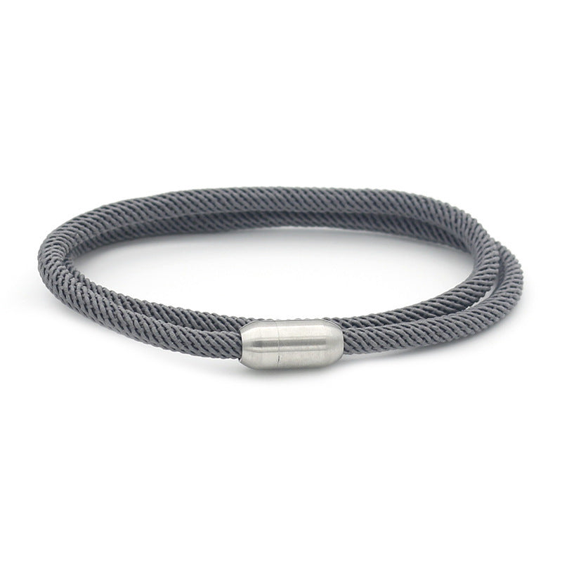 Macron Color Milan Wire Magnetic Bracelet – Titanium Steel Unisex Fashion Bangle