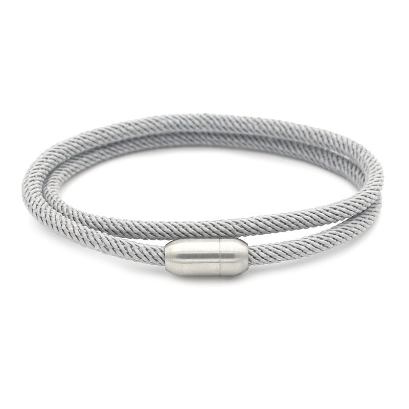 Macron Color Milan Wire Magnetic Bracelet – Titanium Steel Unisex Fashion Bangle