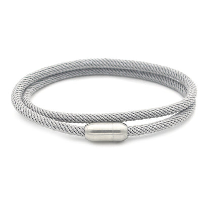 Macron Color Milan Wire Magnetic Bracelet – Titanium Steel Unisex Fashion Bangle