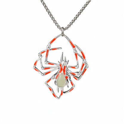 Luminous Gothic Spider Necklace – Glow-in-the-Dark Halloween Jewelry for Men and Women