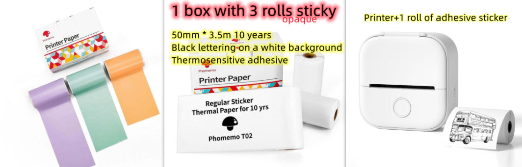 Phomemo T02 Bluetooth Mini Thermal Printer – Inkless, Portable & Multilingual