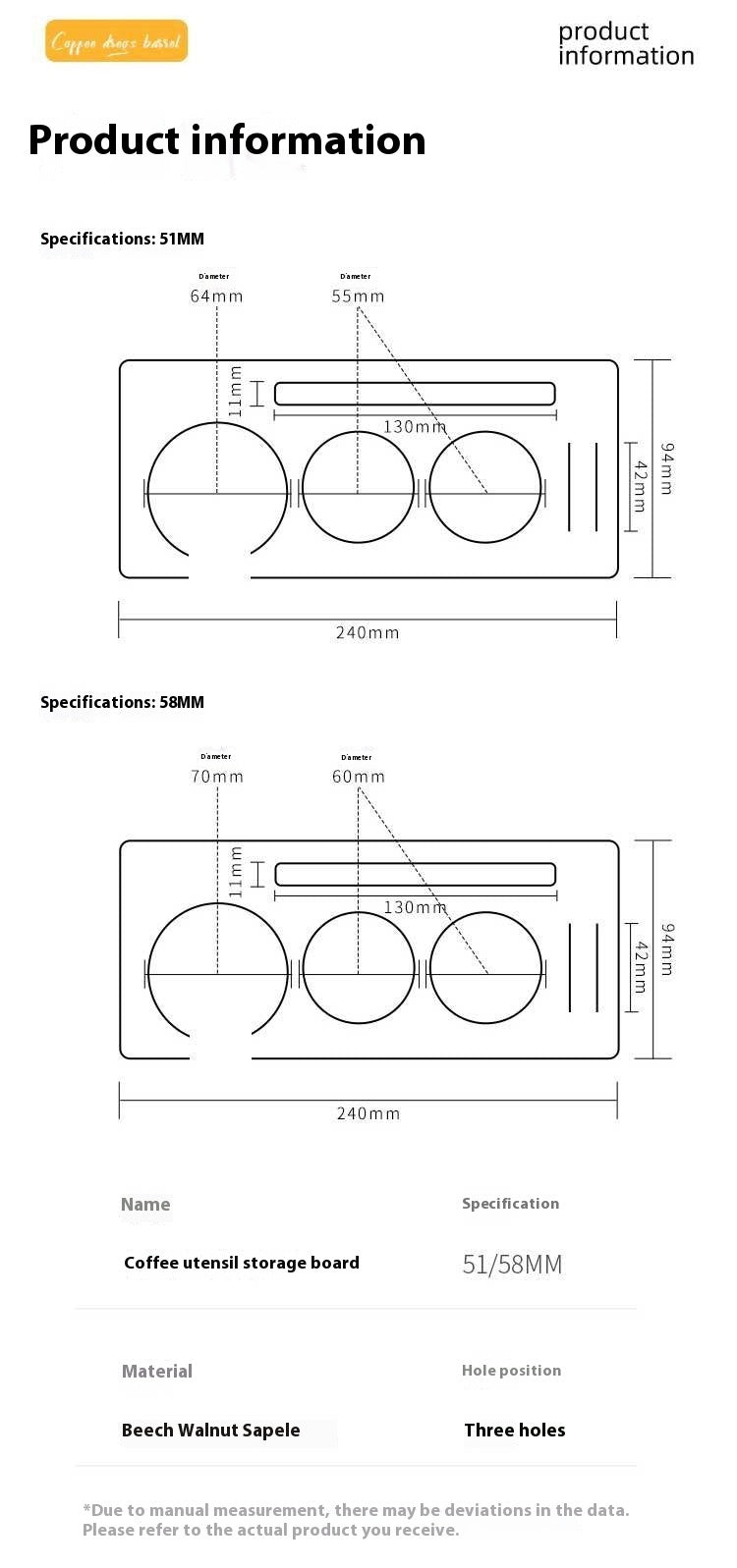 Solid Wood Coffee Distributor Board – Modern Barista Station Upgrade