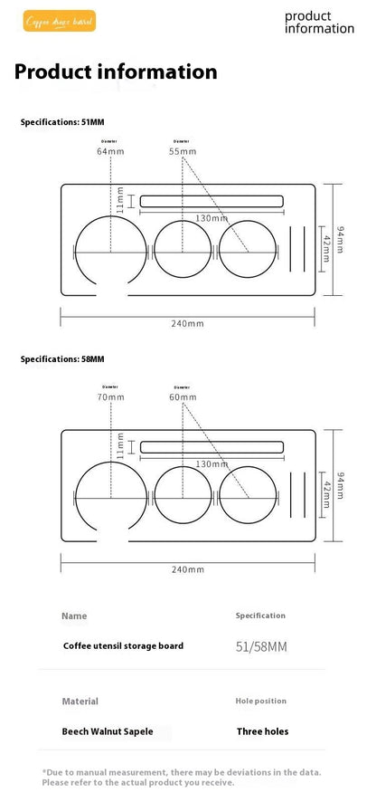 Solid Wood Coffee Distributor Board – Modern Barista Station Upgrade