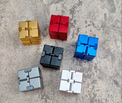MGS Ease Stress with Our Metal Infinity Cube - Perfect Gift, Ideal for Anxiety Relief at the Office