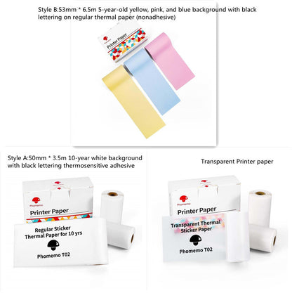Phomemo T02 Bluetooth Mini Thermal Printer – Inkless, Portable & Multilingual