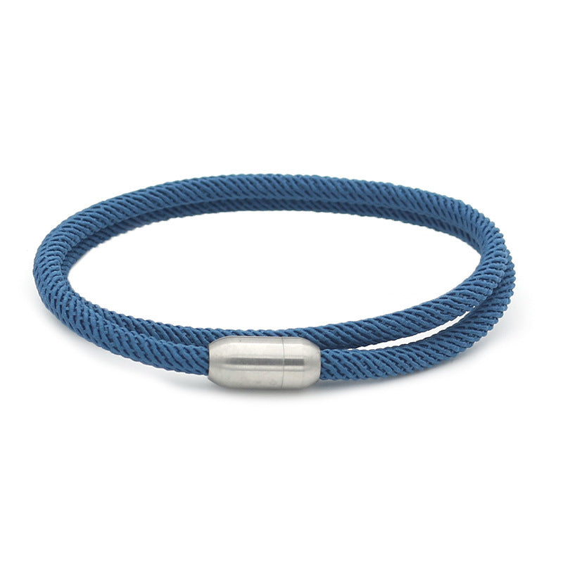 Macron Color Milan Wire Magnetic Bracelet – Titanium Steel Unisex Fashion Bangle