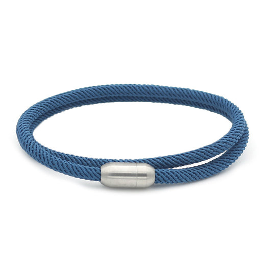 Macron Color Milan Wire Magnetic Bracelet – Titanium Steel Unisex Fashion Bangle