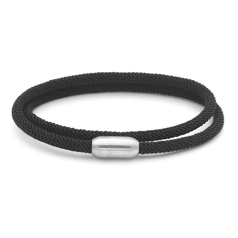 Macron Color Milan Wire Magnetic Bracelet – Titanium Steel Unisex Fashion Bangle