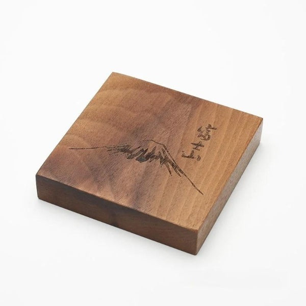 Japanese Style Natural Black Walnut Wood Whisky Glass Coaster