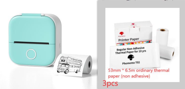 Phomemo T02 Bluetooth Mini Thermal Printer – Inkless, Portable & Multilingual