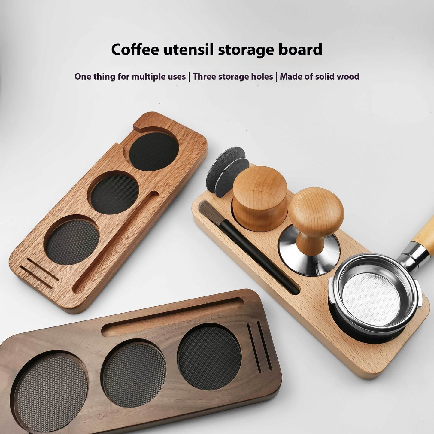 Solid Wood Coffee Distributor Board – Modern Barista Station Upgrade