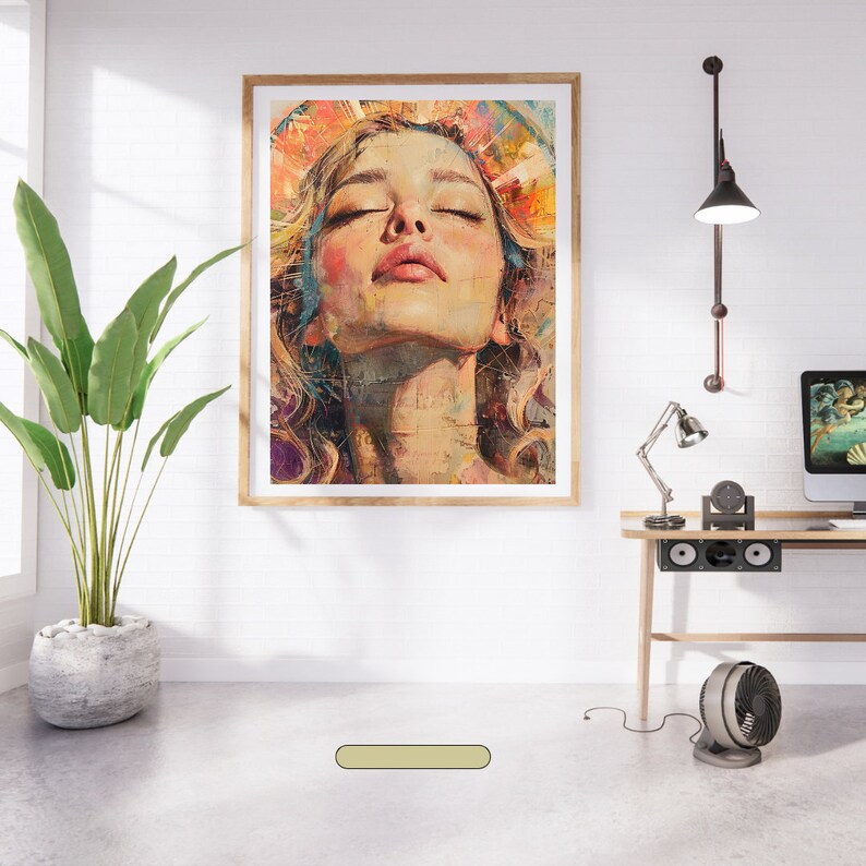 Original Abstract Woman Portrait Canvas Art - Perfect for Living Room and Office Decor