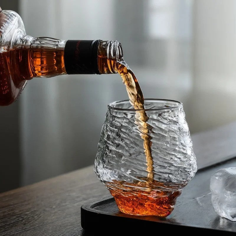 420ml Blowing Snow Japanese Hammer Pattern Whiskey Glass - Man Gifts Shop