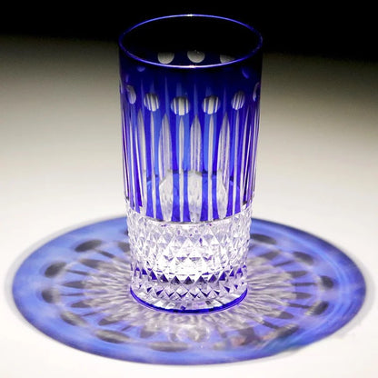 French Luxury Whisky Highball Diamond Cut Blue Crystal Glass - Man Gifts Shop