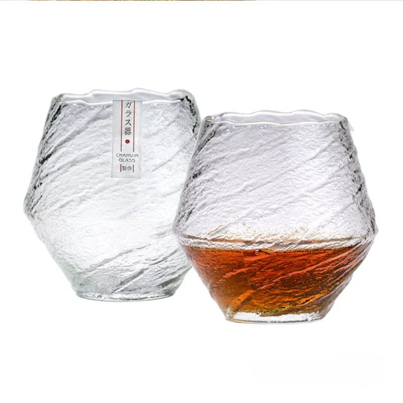 420ml Blowing Snow Japanese Hammer Pattern Whiskey Glass - Man Gifts Shop