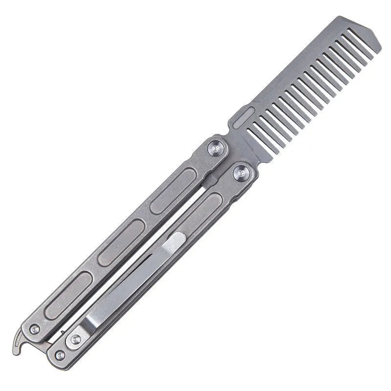 MGS Star Sky Titanium Alloy Butterfly Training EDC Comb - Man Gifts Shop