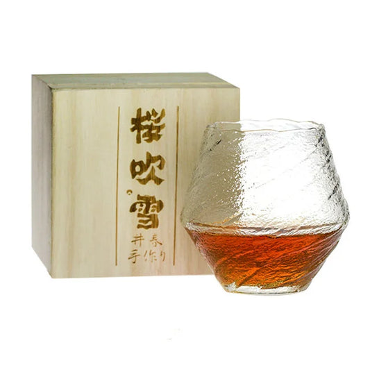 420ml Blowing Snow Japanese Hammer Pattern Whiskey Glass - Man Gifts Shop