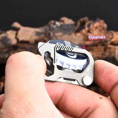 Titanium TrailMate: EDC Multi-Tool Keychain for Adventure