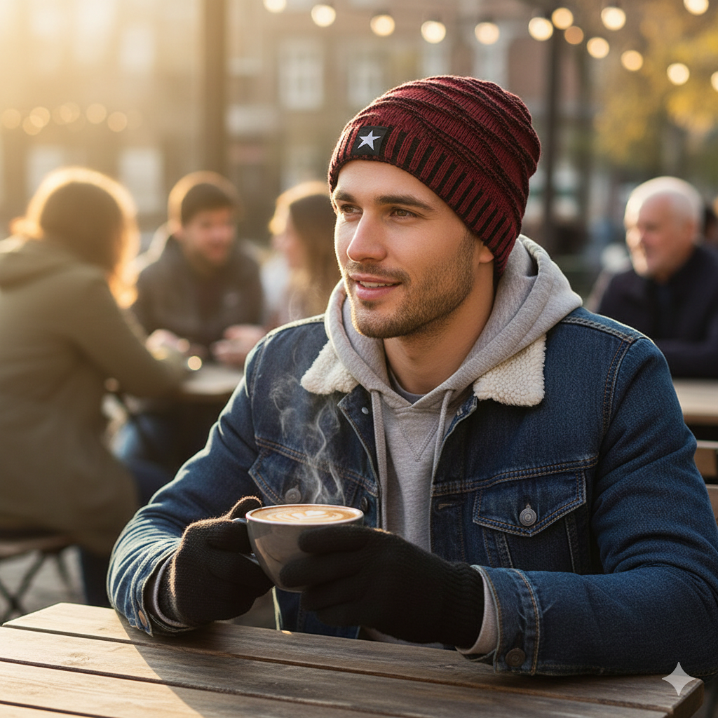Unisex Fur Lined Slouchy Winter Knit Beanie
