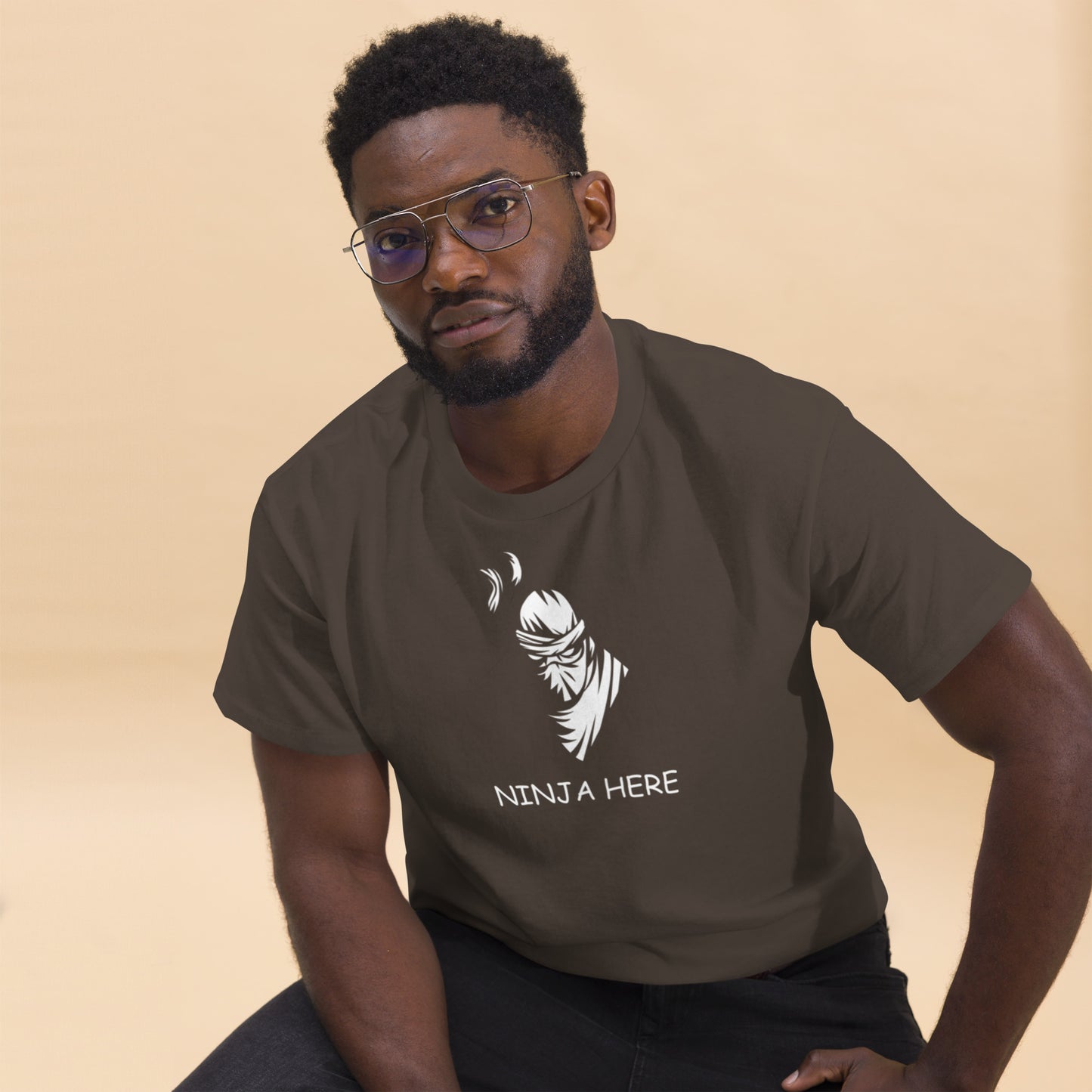 MGS High Quality Men's classic tee " Ninja Here" - Man Gifts Shop