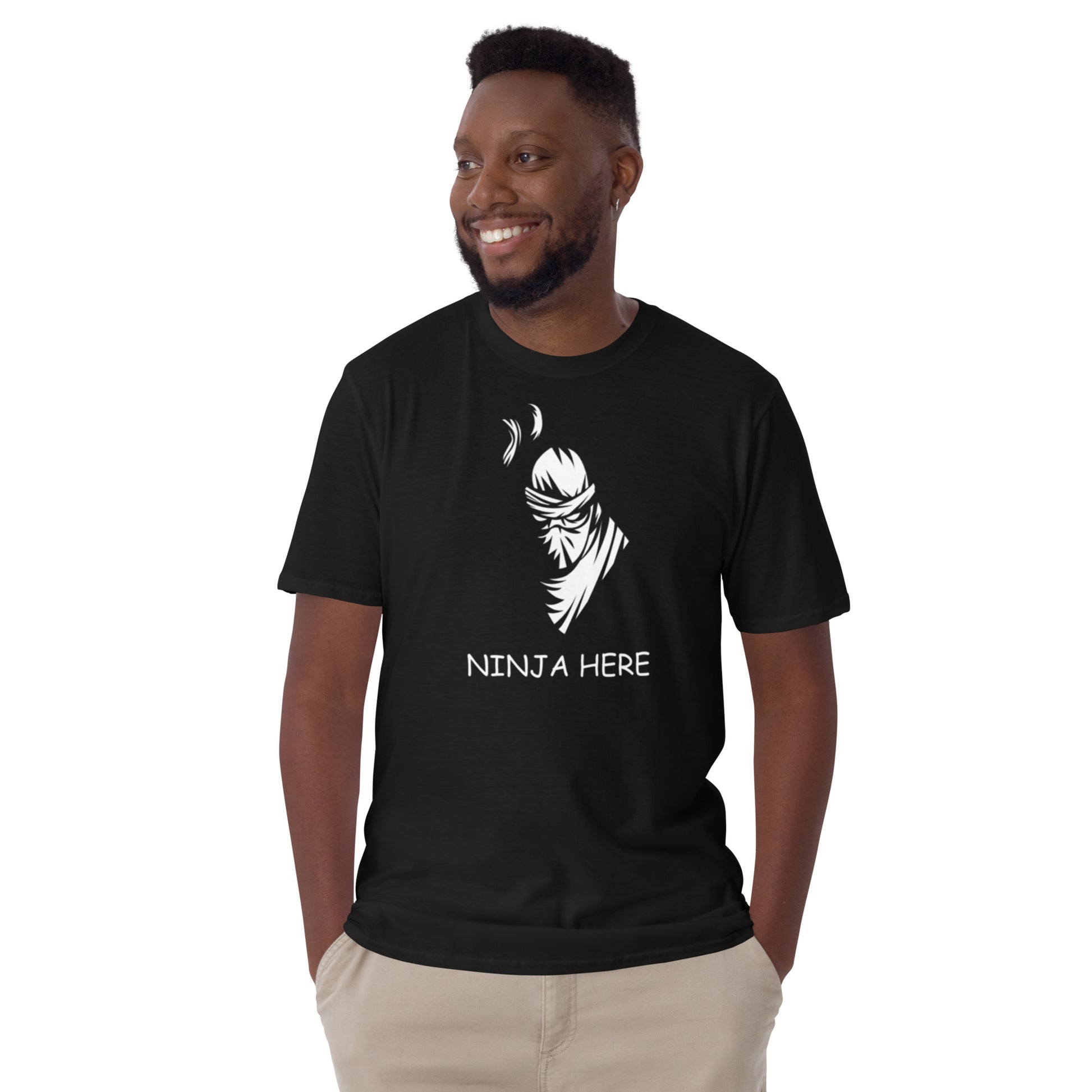 MGS Short-Sleeve Man Designed T-Shirt "Ninja Here" - Man Gifts Shop