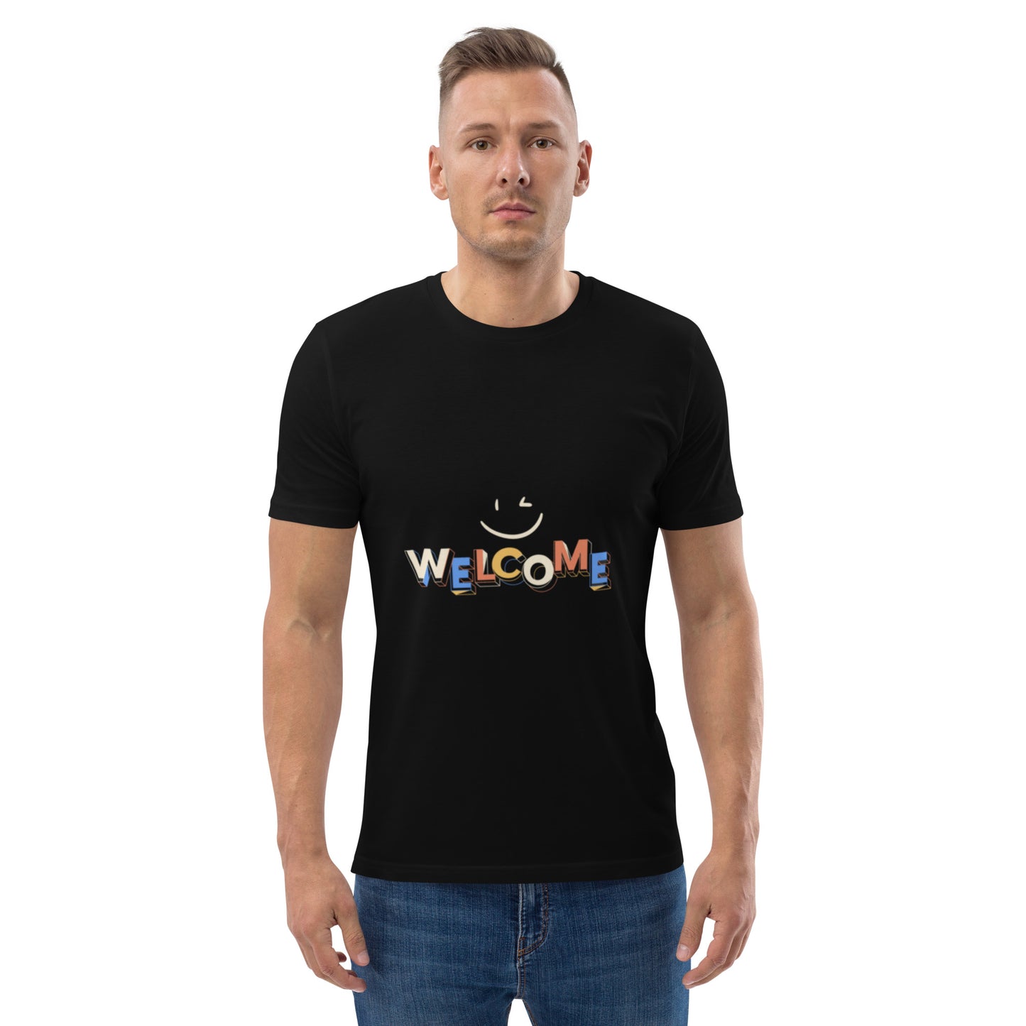 Man Organic Cotton T-Shirt "Welcome" - Man Gifts Shop