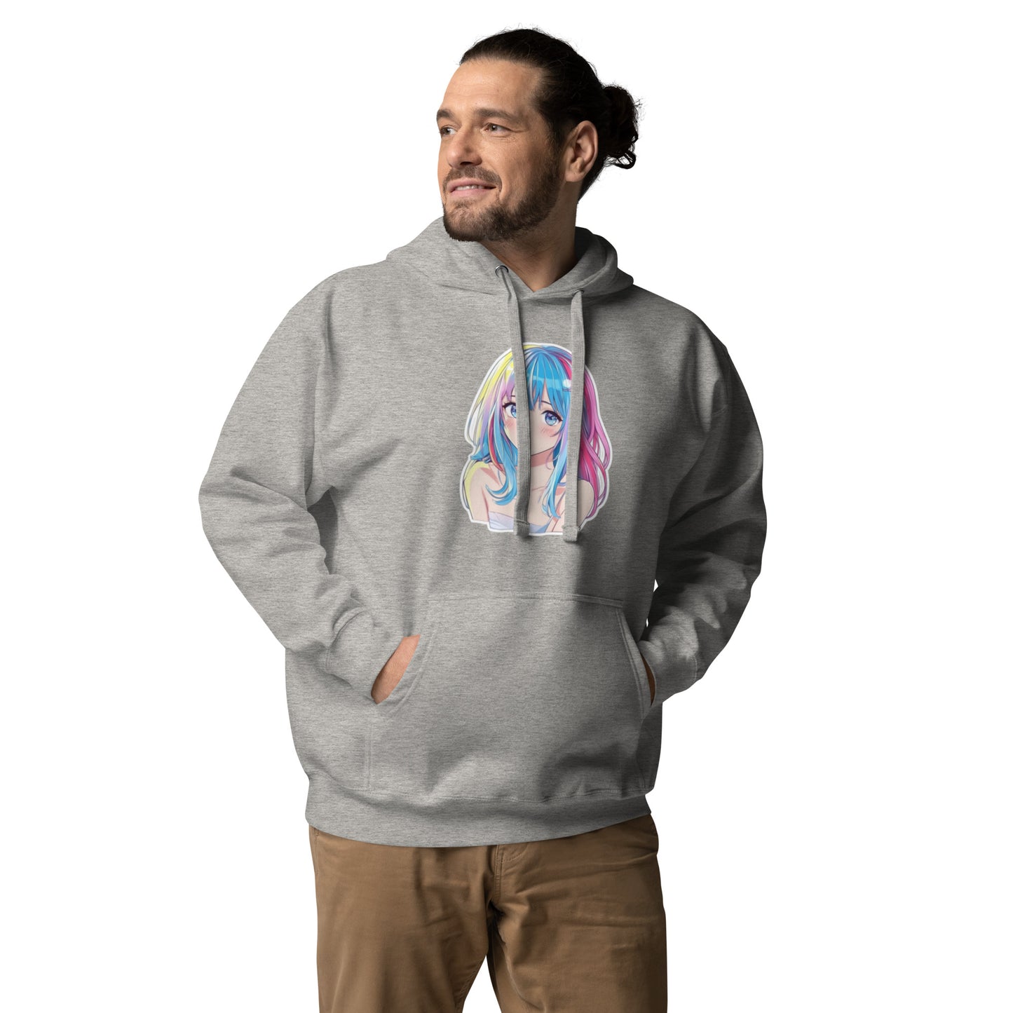 HoloWear Men's Hoodie – 100% Cotton Face with Anime Figure Design